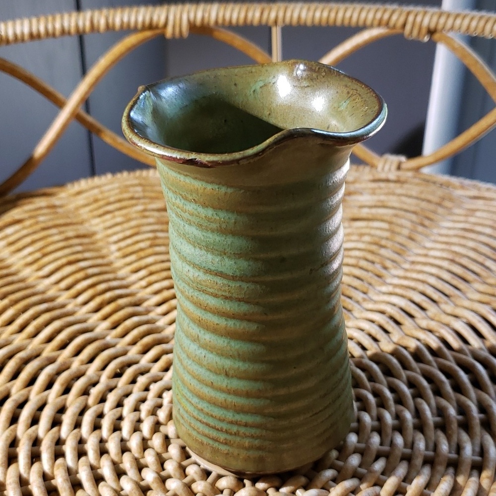 Seagrove art pottery sculpted vase